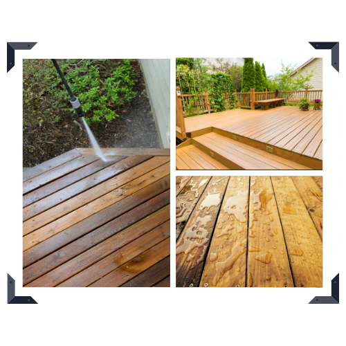 wood deck power washing and staining